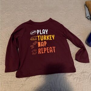 The Children's Place Maroon Turkey Nap Repeat Long Sleeve Tee